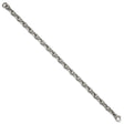 925 White Gold 7.3 mm Brushed Chain Bracelet, Solid