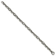 925 White Gold 8.5 mm Brushed Chain Bracelet, Solid