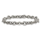 925 White Gold 9.5 mm Polished Chain Bracelet, Solid alternate angle