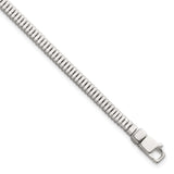 925 White Gold 3.5 mm Polished Chain Bracelet shown for scale