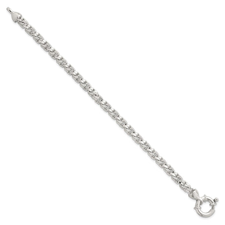 925 White Gold 5.6 mm Polished Chain Bracelet, Solid