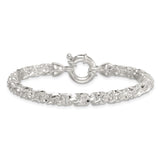 925 White Gold 5.6 mm Polished Chain Bracelet, Solid alternate angle