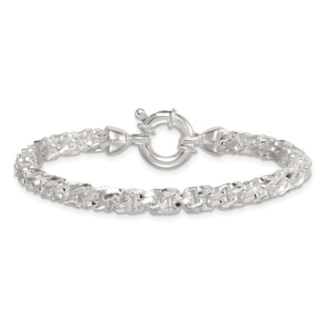 925 White Gold 5.6 mm Polished Chain Bracelet, Solid alternate angle