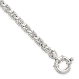 925 White Gold 5.6 mm Polished Chain Bracelet, Solid detail view