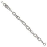 925 White Gold 11.6 mm Polished Chain Bracelet