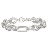 925 White Gold 11.6 mm Polished Chain Bracelet alternate angle