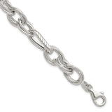 925 White Gold 11.6 mm Polished Chain Bracelet shown for scale
