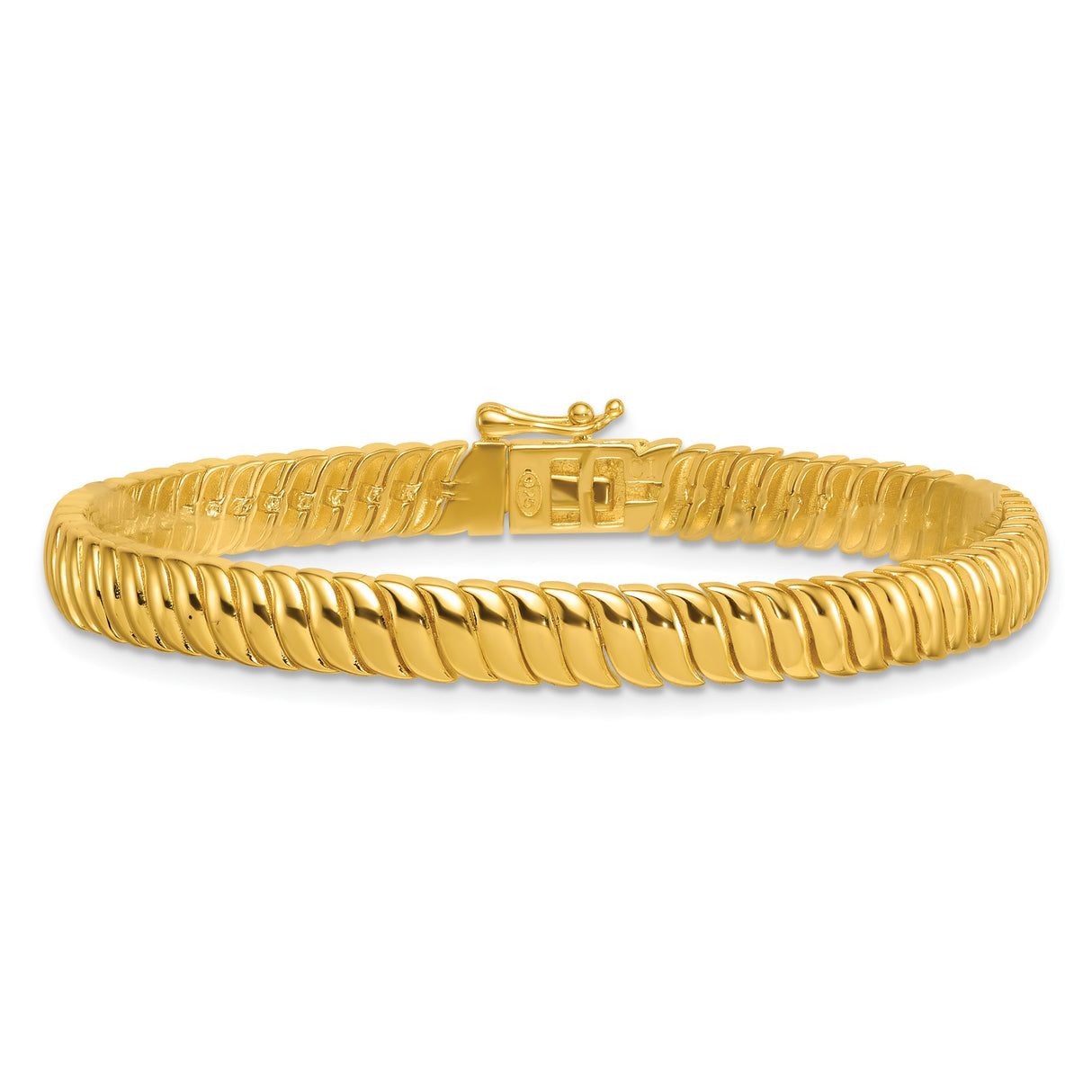 925 Gold tone Gold 5.6 mm Polished Chain Bracelet alternate angle