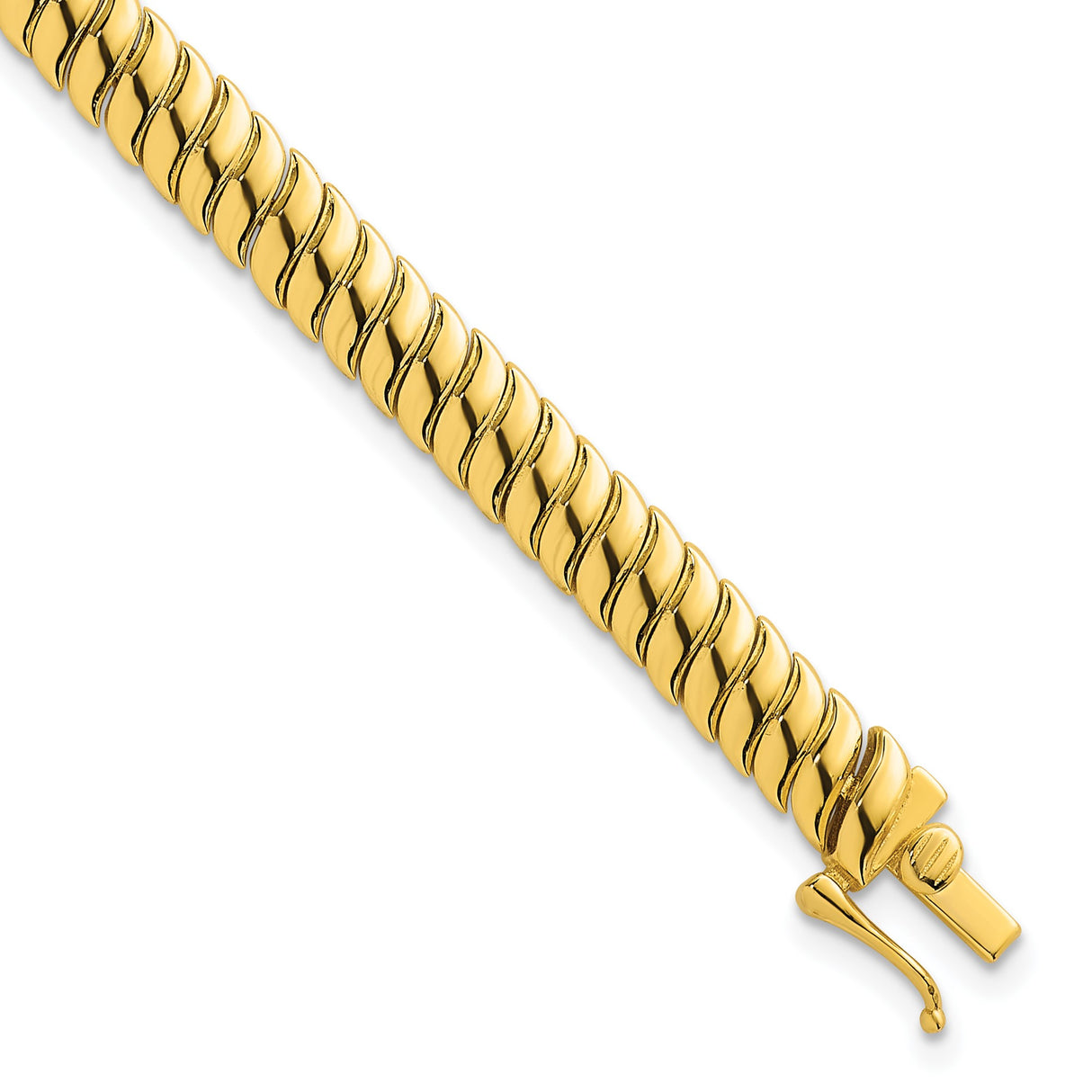 925 Gold tone Gold 5.6 mm Polished Chain Bracelet detail view