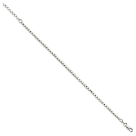 925 White Gold 2.6 mm Polished Chain Bracelet