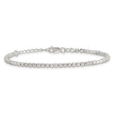 925 White Gold 2.6 mm Polished Chain Bracelet alternate angle