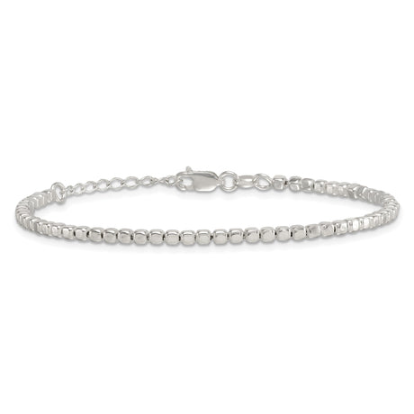 925 White Gold 2.6 mm Polished Chain Bracelet alternate angle
