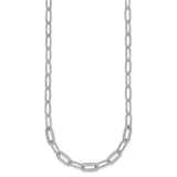 925 White Gold 5.3 mm Paperclip Chain Necklace, Polished