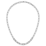 925 White Gold 5.3 mm Paperclip Chain Necklace, Polished alternate angle