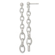 Sterling Silver Drop Earrings with Interlocking Oval Links, Lightweight Modern Dangle Design