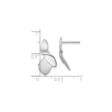 Sterling Silver Dangle Earrings with Modern Leaf Design, Brushed and Polished Finish