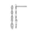 Sterling Silver Drop Dangle Earrings with Cubic Zirconia, Marquise Link Design