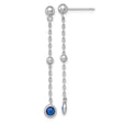 Sterling Silver Dangle Earrings with Cubic Zirconia and Long Delicate Chain Design