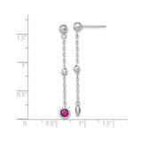 Sterling Silver Dangle Earrings with Cubic Zirconia and Delicate Chain Design