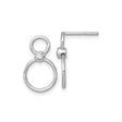 Sterling Silver Stud Earrings with Cubic Zirconia, Double Circle Interlocking Loop Design