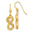 Sterling Silver Infinity Dangle Earrings with Textured Beading Hook Design