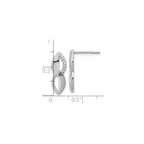 Sterling Silver Marquise Stud Earrings with Cubic Zirconia, Double Open Leaf Design