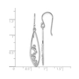 Sterling Silver Dangle Earrings with Open Marquise Teardrop Design and Polished Beads