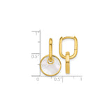 Sterling Silver Dangle Earrings with Mother-of-Pearl Inlay, Modern Minimalist Design