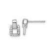 Sterling Silver Geometric Dangle Earrings with Cubic Zirconia and Open Link Design