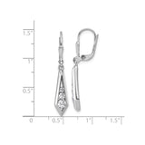 Sterling Silver Drop Earrings with Graduated Round Cubic Zirconia, Leverback Dangle Design
