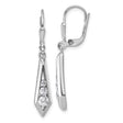 Sterling Silver Drop Earrings with Graduated Round Cubic Zirconia, Leverback Dangle Design