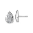 Sterling Silver Teardrop Stud Earrings for Women with Pavé Cubic Zirconia, Rhodium Plated Modern Design, Elegant Bridal Jewelry for Wedding, Everyday Wear, Formal Look, Minimalist Fashion Accessory