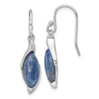 Sterling Silver Drop Earrings with Marquise Kyanite, Modern Sculpted Design