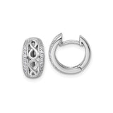 Sterling Silver Infinity Hoop Earrings with Cubic Zirconia, Openwork Design