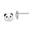 Sterling Silver Panda Bear Stud Earrings with Enamel Face Design, Cute Animal Theme