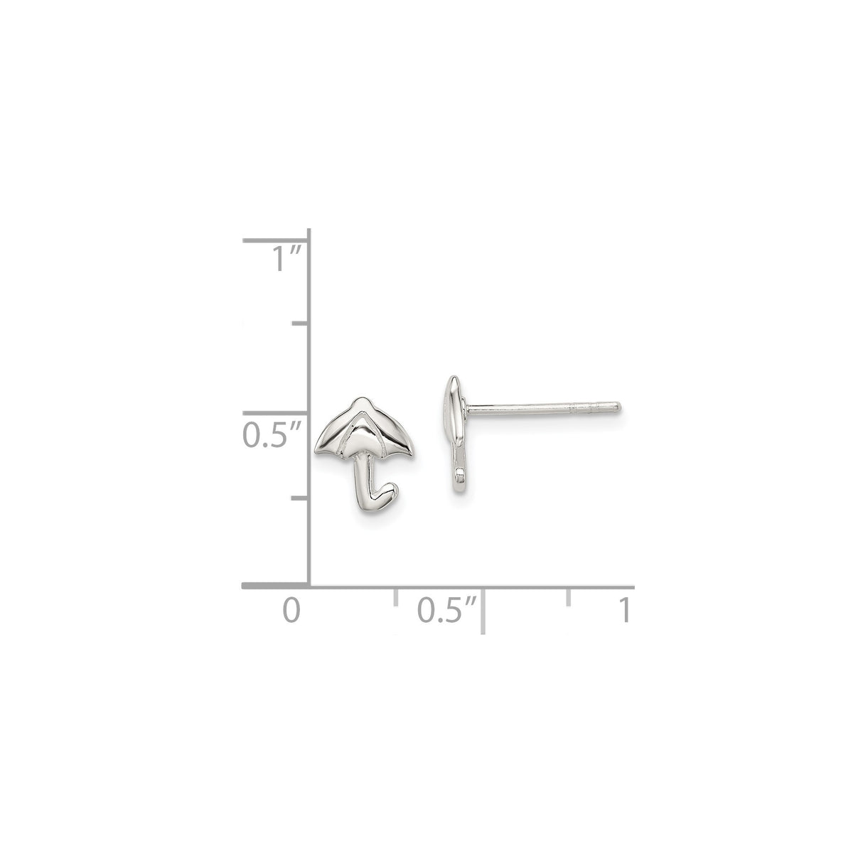 Sterling Silver Umbrella Stud Earrings Minimalist Design