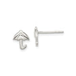 Sterling Silver Umbrella Stud Earrings for Women and Girls, Whimsical Weather Motif Jewelry with Minimalist Design, Cute Silver Umbrella Studs for Casual Wear, Dainty Everyday Themed Earrings
