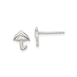 Sterling Silver Umbrella Stud Earrings for Women and Girls, Whimsical Weather Motif Jewelry with Minimalist Design, Cute Silver Umbrella Studs for Casual Wear, Dainty Everyday Themed Earrings