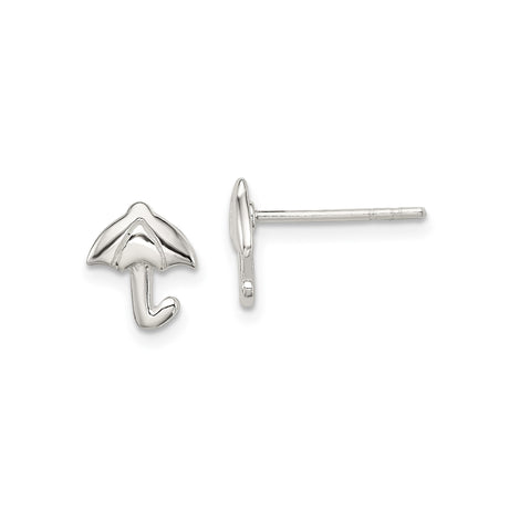 Sterling Silver Umbrella Stud Earrings for Women and Girls, Whimsical Weather Motif Jewelry with Minimalist Design, Cute Silver Umbrella Studs for Casual Wear, Dainty Everyday Themed Earrings