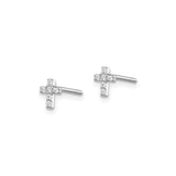 Sterling Silver Cross Pendant with Cubic Zirconia, Minimalist Religious Design for Men and Women