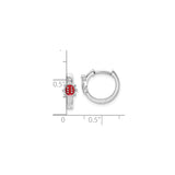 Sterling Silver Ladybug Hoop Earrings with Red Enamel, Dainty Insect Design for Girls