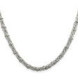 925 White Gold 4 mm Polished Chain Necklace, Solid