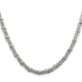 925 White Gold 4 mm Polished Chain Necklace, Solid