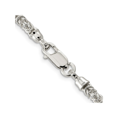 925 White Gold 4 mm Polished Chain Necklace, Solid alternate angle