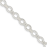 925 White Gold 7 mm Polished Chain Bracelet, Solid alternate angle