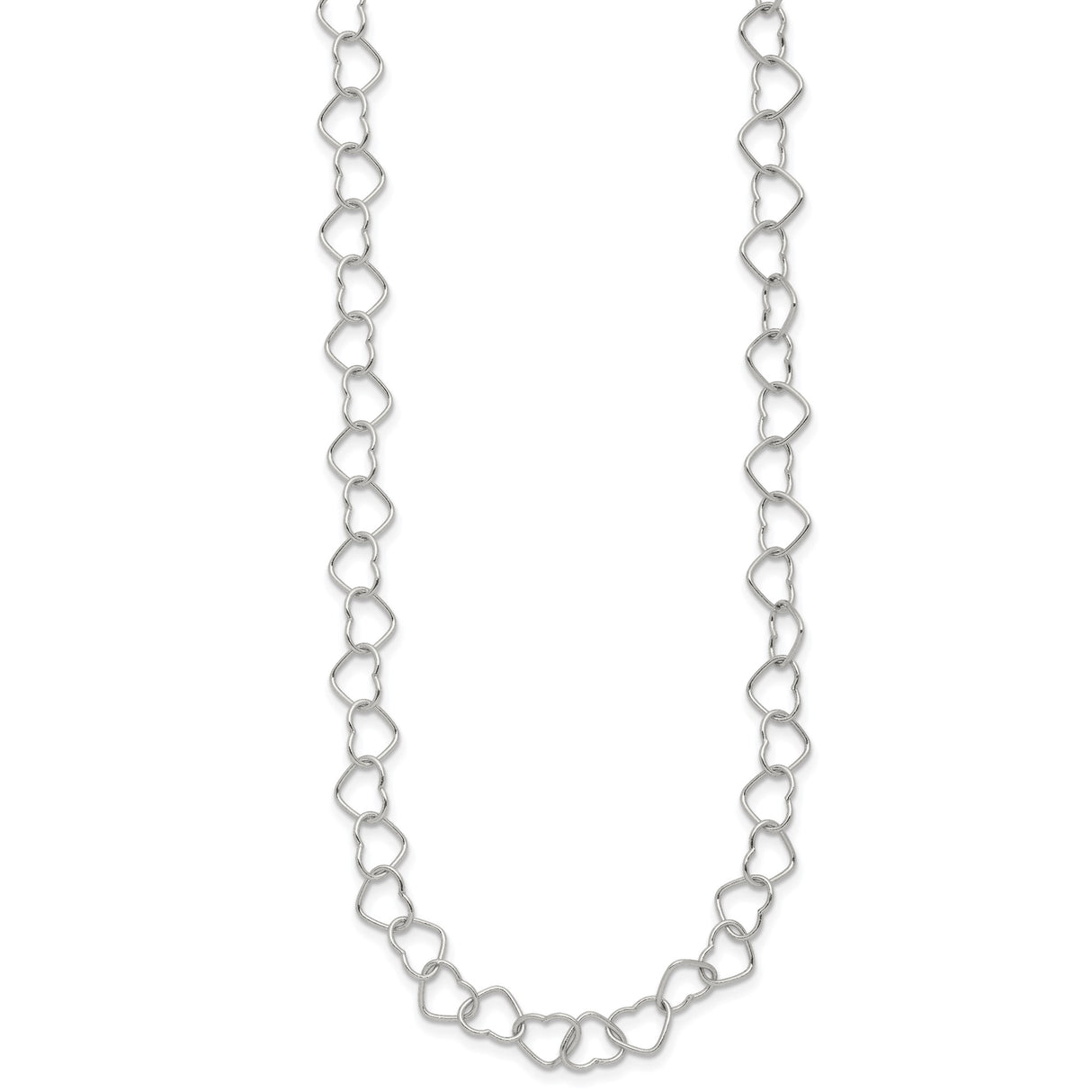 925 White Gold 6 mm Polished Chain Necklace, Solid