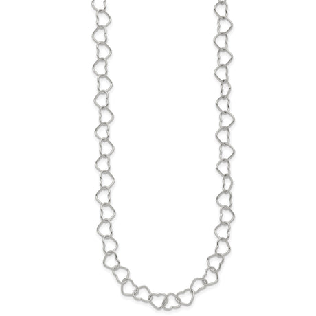 925 White Gold 6 mm Polished Chain Necklace, Solid