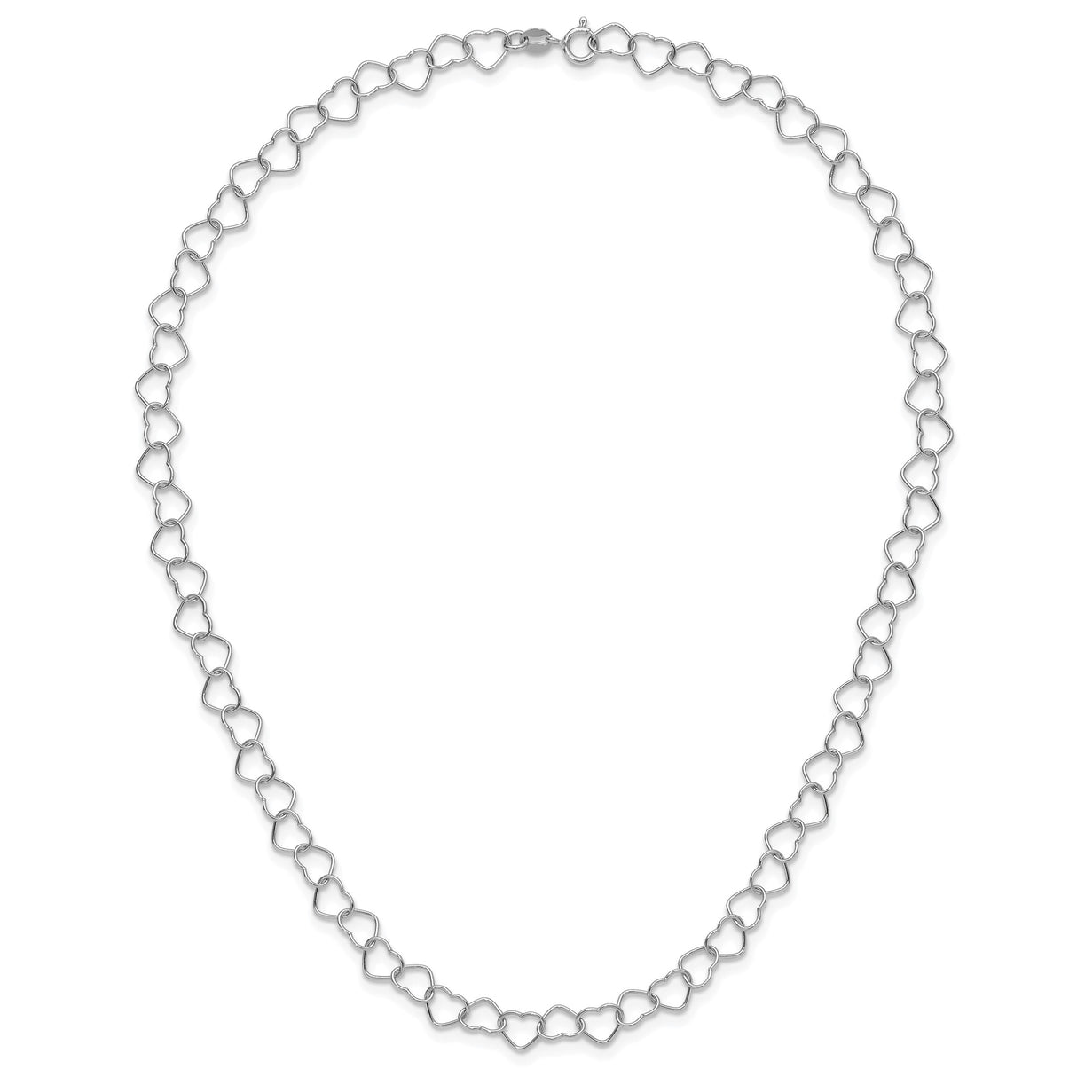 925 White Gold 6 mm Polished Chain Necklace, Solid alternate angle