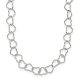 925 White Gold 6 mm Polished Chain Necklace, Solid detail view