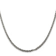 925 White Gold 3.25 mm Solid Chain Necklace